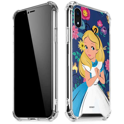 Disney Alice in Wonderland (animated) Floral Print iPhone XR Clear Case