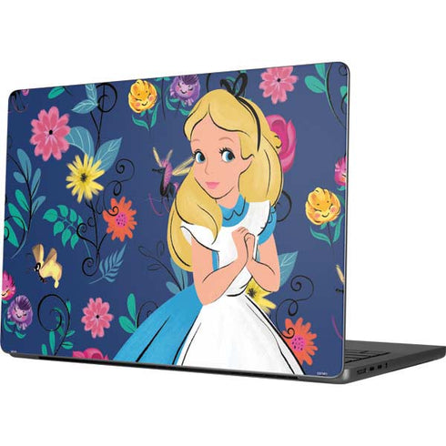 Disney Alice in Wonderland (animated) Floral Print MacBook Pro 14in (2021-24) Skin