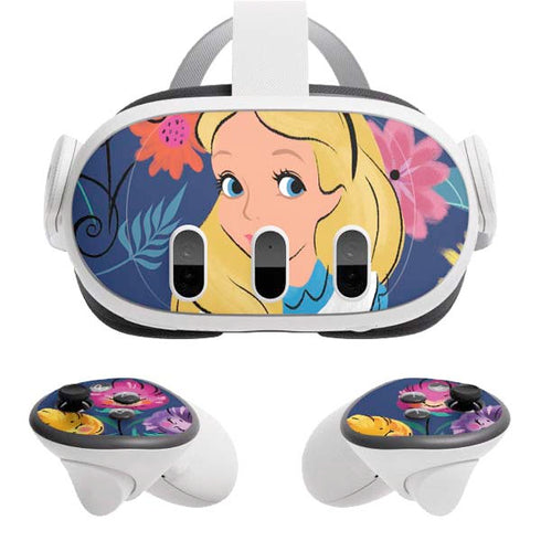 Disney Alice in Wonderland (animated) Floral Print Meta Quest 3 Skin