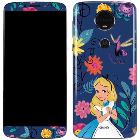 Disney Alice in Wonderland (animated) Floral Print Moto E5 Plus Skin