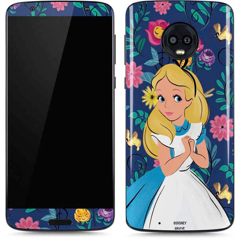 Disney Alice in Wonderland (animated) Floral Print Moto G6 Skin