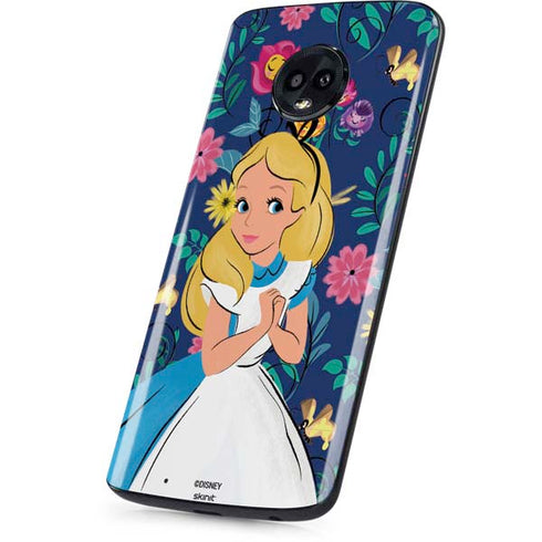 Disney Alice in Wonderland (animated) Floral Print Moto G6 Skin