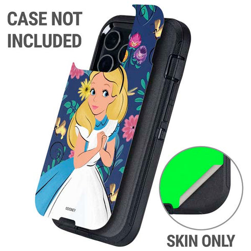 Disney Alice in Wonderland (animated) Floral Print Otterbox Defender iPhone Skin