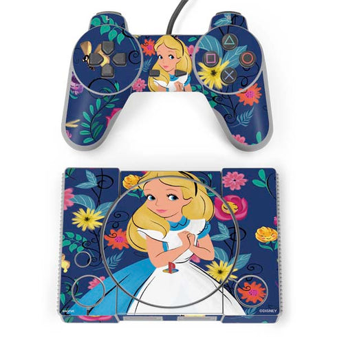 Disney Alice in Wonderland (animated) Floral Print PlayStation Classic Bundle Skin