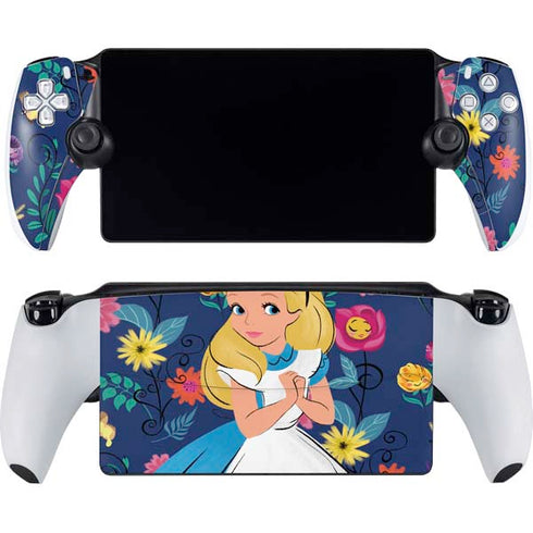 Disney Alice in Wonderland (animated) Floral Print PlayStation Portal Remote Player Skin