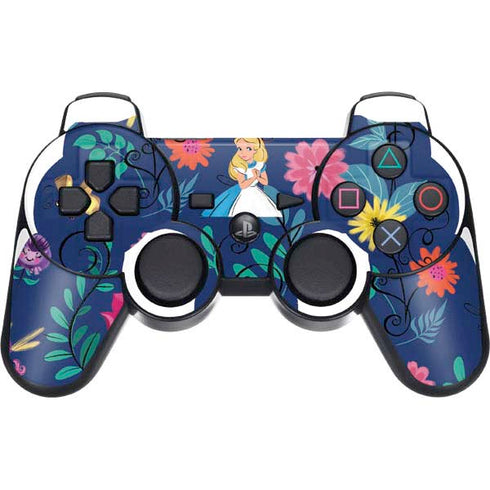 Disney Alice in Wonderland (animated) Floral Print PS3 Dual Shock wireless controller Skin