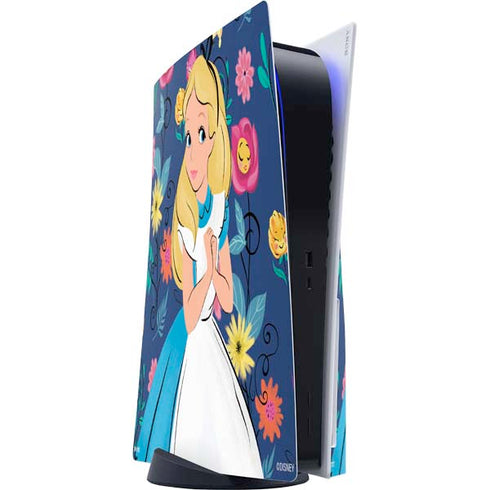 Disney Alice in Wonderland (animated) Floral Print PS5 Console Skin
