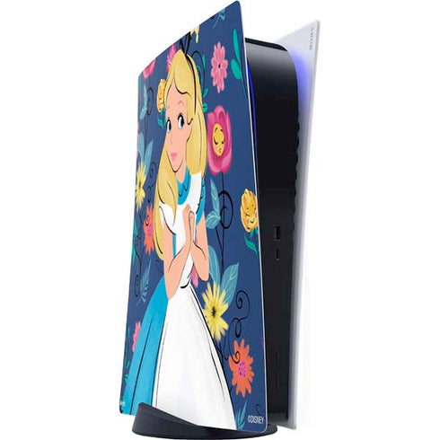 Disney Alice in Wonderland (animated) Floral Print PS5 Digital Edition Console Skin