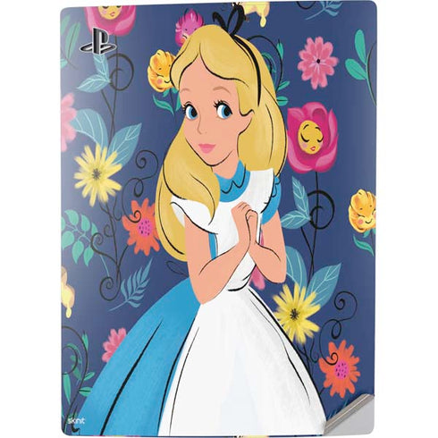 Disney Alice in Wonderland (animated) Floral Print PS5 Digital Edition Console Skin