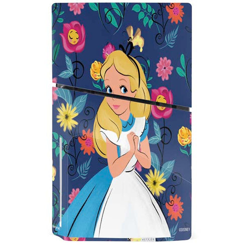 Disney Alice in Wonderland (animated) Floral Print PS5 Slim Disk Bundle Skin