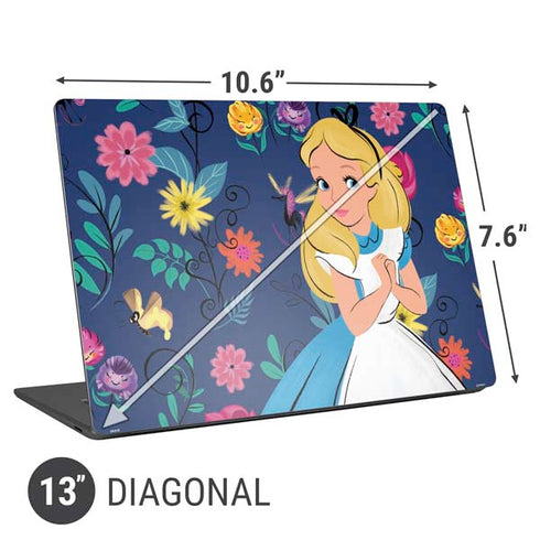 Disney Alice in Wonderland (animated) Floral Print Universal Laptop 13in (10.6 x 7.6in) Skin