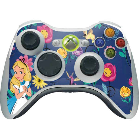 Disney Alice in Wonderland (animated) Floral Print Xbox 360 Wireless Controller Skin