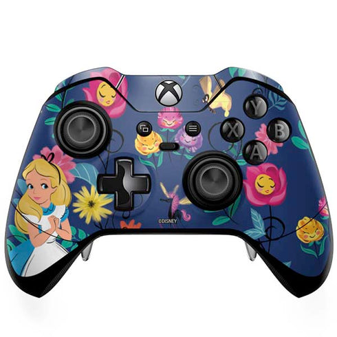 Disney Alice in Wonderland (animated) Floral Print Xbox One Elite Controller Skin