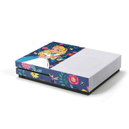 Disney Alice in Wonderland (animated) Floral Print Xbox One S Console Skin