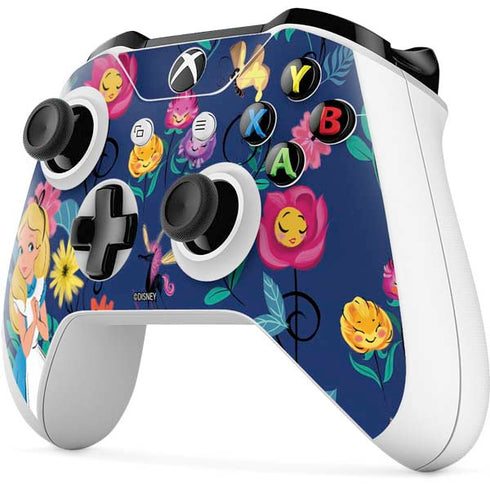 Disney Alice in Wonderland (animated) Floral Print Xbox One S Controller Skin