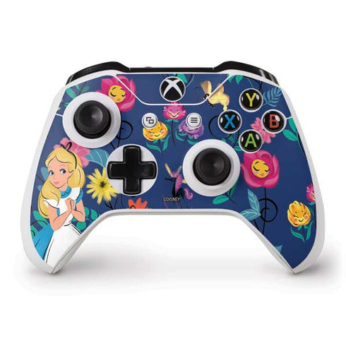 Disney Alice in Wonderland (animated) Floral Print Xbox One S Controller Skin