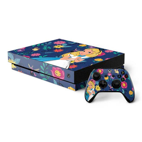 Disney Alice in Wonderland (animated) Floral Print Xbox One X Bundle Skin