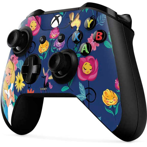 Disney Alice in Wonderland (animated) Floral Print Xbox One X Controller Skin