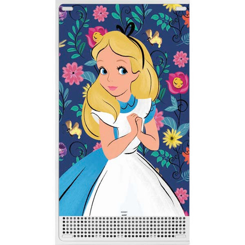 Disney Alice in Wonderland (animated) Floral Print Xbox Series S Console Skin