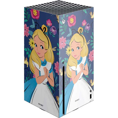 Disney Alice in Wonderland (animated) Floral Print Xbox Series X Console Skin