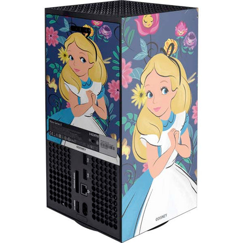 Disney Alice in Wonderland (animated) Floral Print Xbox Series X Console Skin