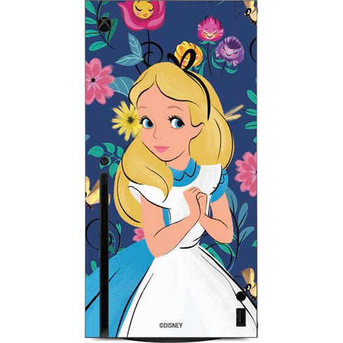 Disney Alice in Wonderland (animated) Floral Print Xbox Series X Console Skin