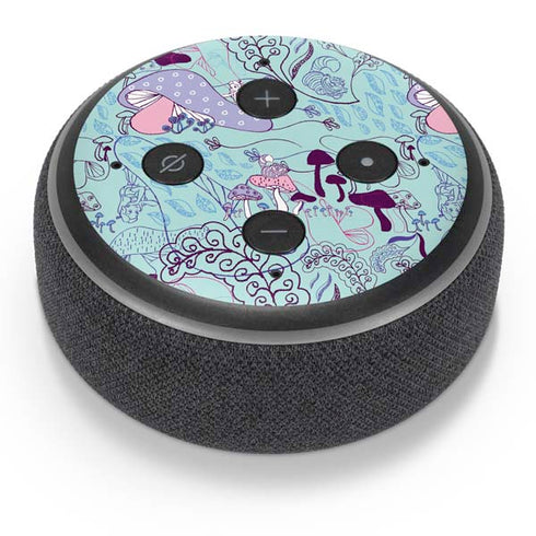 Disney Alice in Wonderland (animated) Mushrooms Print Pattern Amazon Echo Dot Skin