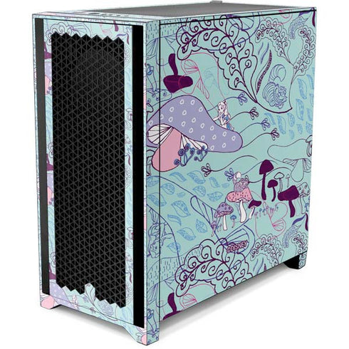 Disney Alice in Wonderland (animated) Mushrooms Print Pattern Corsair 4000D Tempered Glass Mid-Tower ATX Case Skin