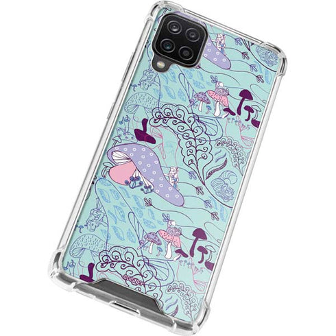 Disney Alice in Wonderland (animated) Mushrooms Print Pattern Galaxy A12 Clear Case