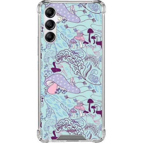 Disney Alice in Wonderland (animated) Mushrooms Print Pattern Galaxy A14 5G Clear Case
