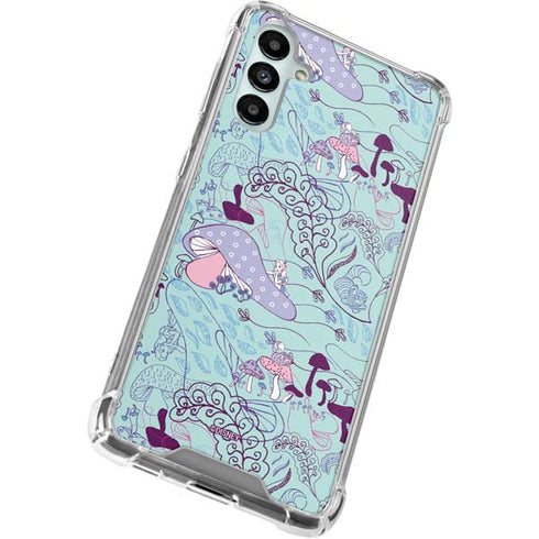 Disney Alice in Wonderland (animated) Mushrooms Print Pattern Galaxy A14 5G Clear Case