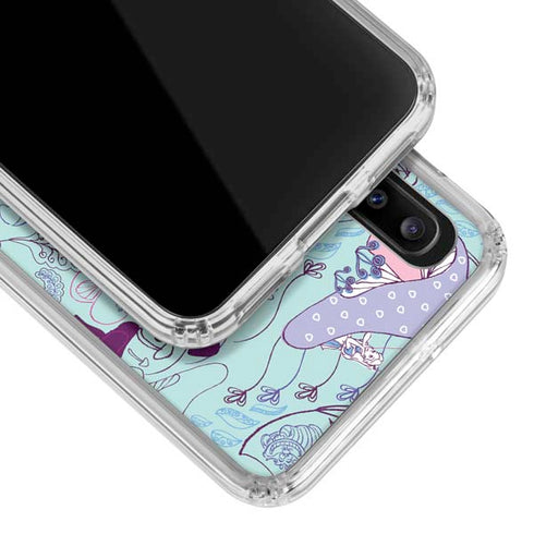 Disney Alice in Wonderland (animated) Mushrooms Print Pattern Galaxy A30 Clear Case