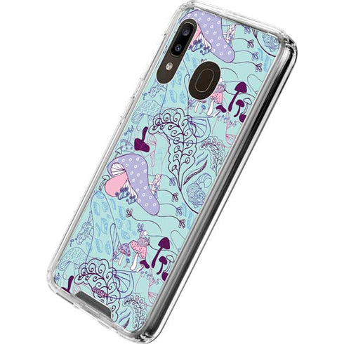 Disney Alice in Wonderland (animated) Mushrooms Print Pattern Galaxy A30 Clear Case