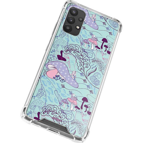 Disney Alice in Wonderland (animated) Mushrooms Print Pattern Galaxy A32 5G Clear Case