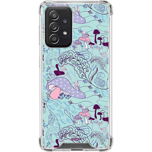 Disney Alice in Wonderland (animated) Mushrooms Print Pattern Galaxy A52 5G Clear Case