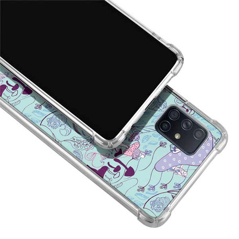 Disney Alice in Wonderland (animated) Mushrooms Print Pattern Galaxy A71 5G Clear Case