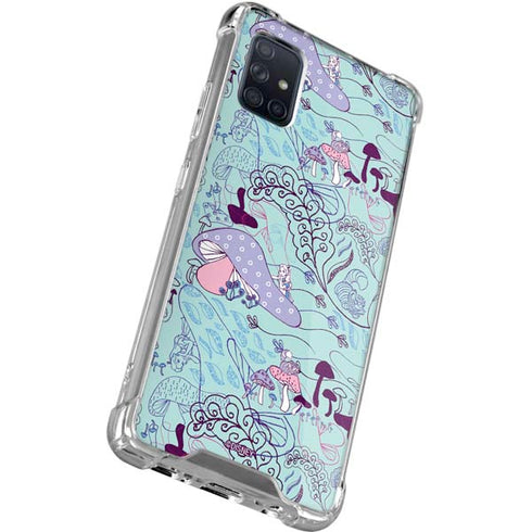 Disney Alice in Wonderland (animated) Mushrooms Print Pattern Galaxy A71 5G Clear Case