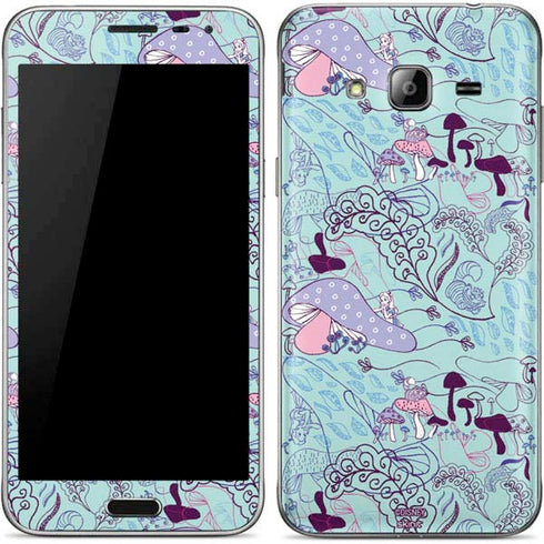 Disney Alice in Wonderland (animated) Mushrooms Print Pattern Galaxy J3 Skin