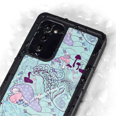 Disney Alice in Wonderland (animated) Mushrooms Print Pattern Galaxy Note20 5G Waterproof Case