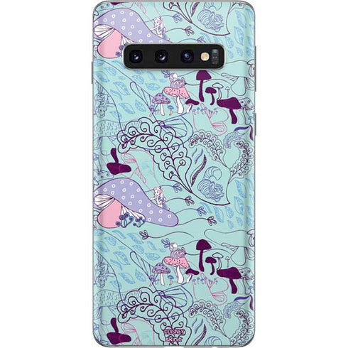 Disney Alice in Wonderland (animated) Mushrooms Print Pattern Galaxy S10 Skin