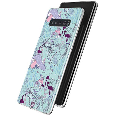 Disney Alice in Wonderland (animated) Mushrooms Print Pattern Galaxy S10 Skin