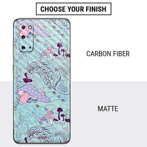 Disney Alice in Wonderland (animated) Mushrooms Print Pattern Galaxy S20 Skin
