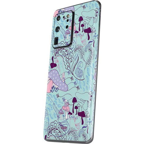 Disney Alice in Wonderland (animated) Mushrooms Print Pattern Galaxy S20 Ultra 5G Skin