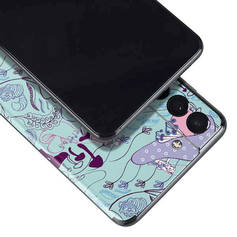Disney Alice in Wonderland (animated) Mushrooms Print Pattern Galaxy S21 5G Skin