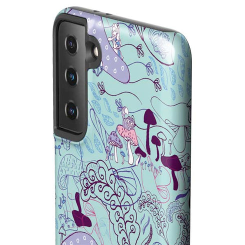Disney Alice in Wonderland (animated) Mushrooms Print Pattern Galaxy S21 FE Pro Case
