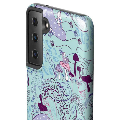 Disney Alice in Wonderland (animated) Mushrooms Print Pattern Galaxy S21 Plus 5G Pro Case