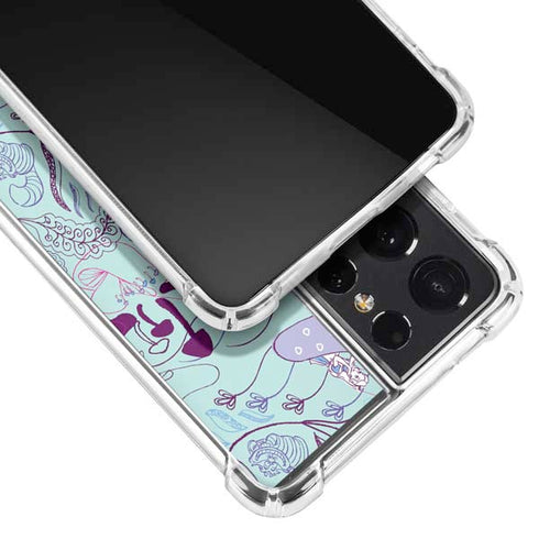 Disney Alice in Wonderland (animated) Mushrooms Print Pattern Galaxy S21 Ultra 5G Clear Case