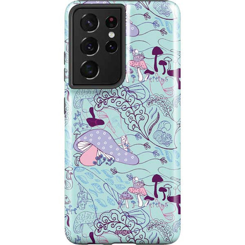 Disney Alice in Wonderland (animated) Mushrooms Print Pattern Galaxy S21 Ultra 5G Pro Case