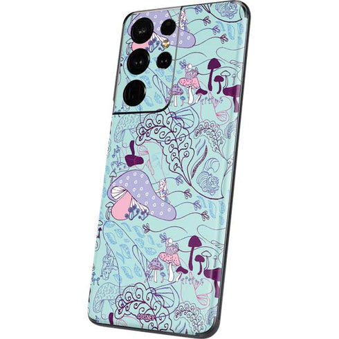 Disney Alice in Wonderland (animated) Mushrooms Print Pattern Galaxy S21 Ultra 5G Skin