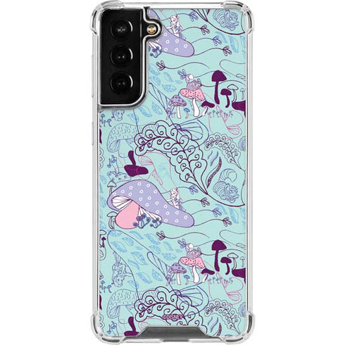 Disney Alice in Wonderland (animated) Mushrooms Print Pattern Galaxy S22 Plus Clear Case